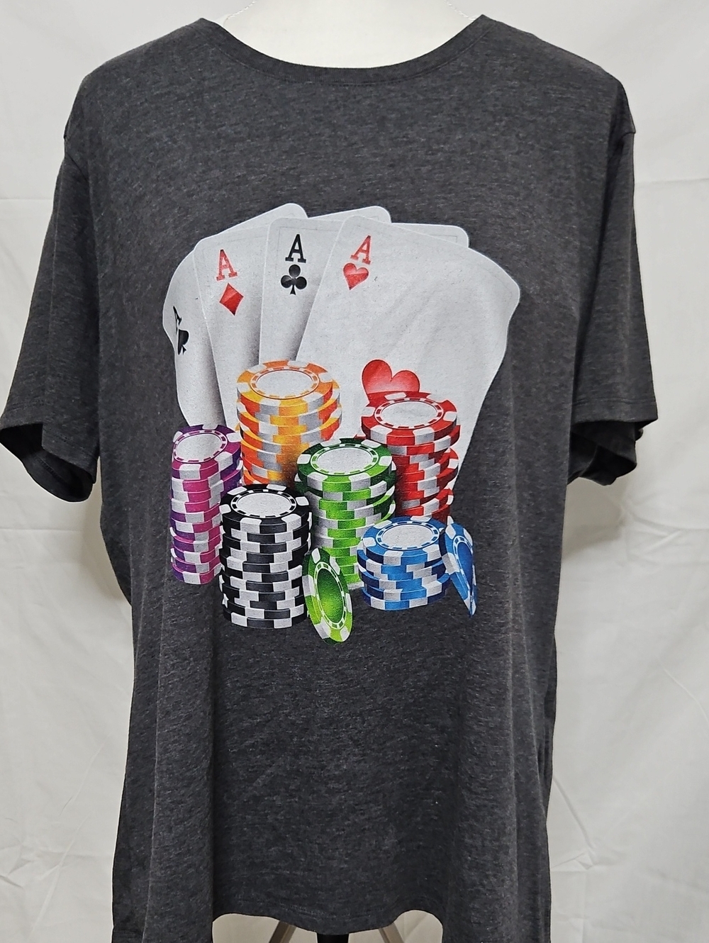 Port and Company Dark Gray Poker Chips Graphic Tee
